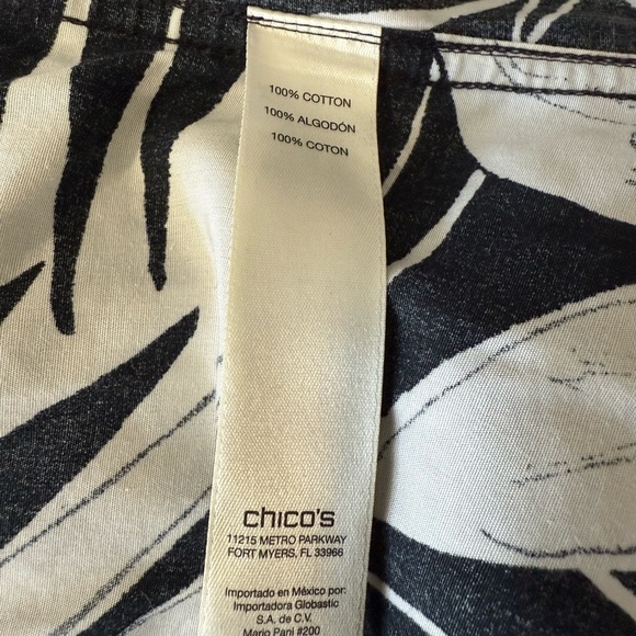 Chicos Palm Print 3/4 Sleeve Blouse - Picture 6 of 8